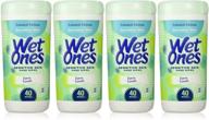 🧼 влажные салфетки wet ones для чувствительной кожи рук, дополнительно нежные, 40 штук в банке (по 4 штуки) - идеальный уход и удобство для чувствительной кожи. логотип