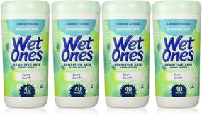 img 4 attached to 🧼 Влажные салфетки Wet Ones для чувствительной кожи рук, дополнительно нежные, 40 штук в банке (по 4 штуки) - идеальный уход и удобство для чувствительной кожи.