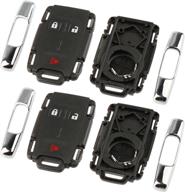 🔑 chrome key fob shell case & pad for chevy silverado colorado/gmc sierra canyon 2014-2017 - set of 2 logo