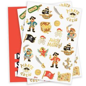 img 3 attached to ⚓ xo, Fetti Pirate Party Supplies Temporary Tattoos - 44 Sparkling Styles for a Nautical Birthday, Skull Crew, Treasure Hunt & Pirate Ship Adventure