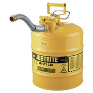 🔥 justrite - type ii accuflow safety cans 5g/19l iiaf yellow with 1-inch hose: 400-7250230 - 5 gallon/19 liter iiaf yellow safety can with 1-inch hose logo