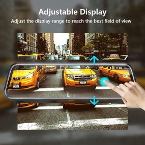 img 1 attached to 🚗 Enhanced 10'' Mirror Dash Cam with Night Vision - Full HD Front and Rear 1080P Backup Cameras, Loop Recording, G-Sensor, Parking Monitor - 170° Wide Angle - Full Touch Screen Car Recorder