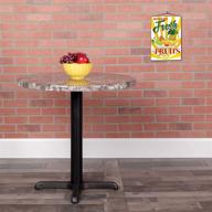 36-inch round gray marble laminate table top by flash furniture logo