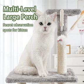 img 1 attached to 🐱 Bolux Cat Tree with Sisal Scratching Posts, Multi-Level Cat Tower with Plush Perch Condo, Large Kittens Tree with Activity Play Platform, Pet Stand Furniture with Hammock for Indoor Cat