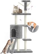 🐱 bolux cat tree with sisal scratching posts, multi-level cat tower with plush perch condo, large kittens tree with activity play platform, pet stand furniture with hammock for indoor cat logo