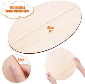 img 2 attached to 🪵 Craft Wood Circles: Audab 5 Pack 14 Inch Round Wood Discs for Unfinished Crafts, Wood Burning, Door Hangers & More