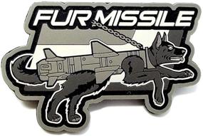 img 1 attached to Stealthy Urban/SWAT BLACK Mil-Spec Monkey Fur Missile PVC Morale Patch – Perfect for Tactical Gear