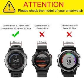 img 2 attached to 🔍 Digit.Tail 26mm Khaki Nylon Replacement Bands for Garmin Fenix 3/3HR/5X, Sport Military Watch Strap with Pins & Removal Tools