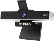 📷 nexigo n950 4k zoomable webcam with 5x digital zoom, sony sensor, and dual stereo microphone - low light correction for zoom, skype, ms teams - laptop, mac, pc, desktop logo