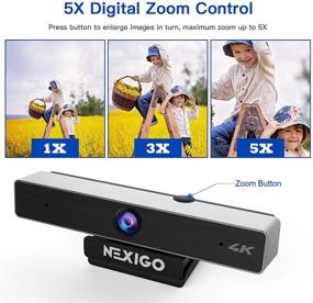 img 2 attached to 📷 NexiGo N950 4K Zoomable Webcam with 5X Digital Zoom, Sony Sensor, and Dual Stereo Microphone - Low Light Correction for Zoom, Skype, MS Teams - Laptop, MAC, PC, Desktop