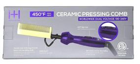 img 1 attached to 🔥 Hotter x2 - Ceramic Electrical Pressing Comb - Purple & Gold - Up to 450° - 360° Swivel Cord - Worldwide Dual Voltage+