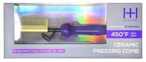 img 2 attached to 🔥 Hotter x2 - Ceramic Electrical Pressing Comb - Purple & Gold - Up to 450° - 360° Swivel Cord - Worldwide Dual Voltage+