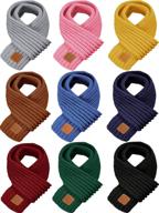 🧣 толстый теплый вязаный шарф для детей, зимний шарф для девочек и мальчиков - 9 штук логотип