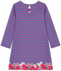 img 3 attached to Quedoris Elephant Girls' Printed Stripe Sleeve Dress