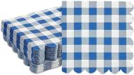 blue gingham paper napkins with summer 🌻 party print (6.5 x 6.5 in, 100 pack) logo