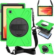 zenrich samsung galaxy tab a7 10.4 case 2020 - heavy duty shockproof cover with screen protector, kickstand, hand strap and shoulder strap, green logo