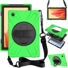 img 4 attached to ZenRich Samsung Galaxy Tab A7 10.4 Case 2020 - Heavy Duty Shockproof Cover with Screen Protector, Kickstand, Hand Strap and Shoulder Strap, Green