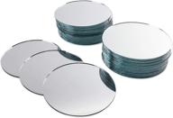 🔵 4-inch glass mirror tiles circles - pack of 50 for diy arts & crafts projects, travel, framing, mosaic, decoration logo