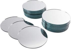 img 4 attached to 🔵 4-Inch Glass Mirror Tiles Circles - Pack of 50 for DIY Arts & Crafts Projects, Travel, Framing, Mosaic, Decoration