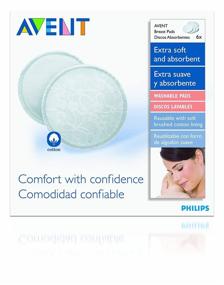 img 3 attached to Philips AVENT Многоразовые подгузники-вкладыши: Сухая и комфортная защита с 6 вкладышами, поглощающими влагу.