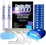 🦷 dentapro 2000 3d teeth whitening kit – deluxe edition including led light, (2) 5ml gel syringes, custom moldable tray (2), vitamin e swab (2), shade guide – achieve visible results in just one use! logo