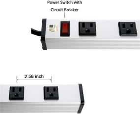 img 3 attached to 🔌 10 Outlet Plugs Heavy Duty Metal Power Strip: Reliable Aluminum Workshop Socket with 4FT Long Cord, Power Switch, 15A, 125V, 1875W