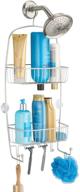 idesign raphael extra-long metal hanging shower caddy with hooks - satin silver, 12.5 x 4.65 x 26 inches logo