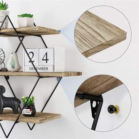 img 2 attached to 🔳 Befayoo Wall Mounted Floating Shelves - Rustic Wood Geometric Decor Shelf for Bathroom Bedroom Living Room Kitchen Office, Diamond Shape in Natural Finish