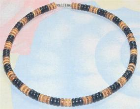 img 1 attached to 🌴 Authentic Native Treasure Wood Coco Bead Surfer Necklace with Sturdy Twist Lock Clasp - 14-22 inch Length