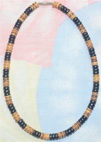 img 3 attached to 🌴 Authentic Native Treasure Wood Coco Bead Surfer Necklace with Sturdy Twist Lock Clasp - 14-22 inch Length