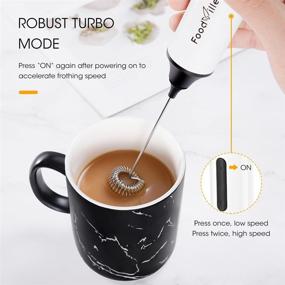 img 1 attached to 🥛 FoodVille MF05 Rechargeable Milk Frother USB Charging Handheld Foam Maker + Extra Frother for Cappuccino, Latte, Bulletproof Coffee, Keto Diet, Protein Powder, Matcha