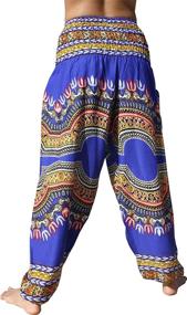 img 2 attached to 👖 RaanPahMuang Women's Smocked Waist Harem Baggy Pants - Rayon Dashiki Art Boho Yoga Pants