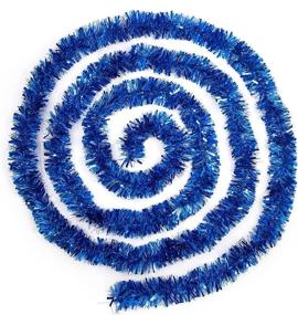 img 3 attached to 🎄 iPEGTOP 19.7ft Blue Christmas Tinsel Garland – Classic Thick Sparkly Tree Ornaments Party Ceiling Hanging Decorations with Colorful Reflections Shiny Filament