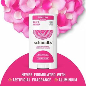 img 1 attached to 🌹 Schmidt's Aluminum-Free Deodorant, Rose & Vanilla, 24-Hour Odor Protection, Certified Natural, Vegan & Cruelty-Free, 3.25 oz, for Women and Men