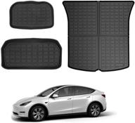 🚗 kikimo tesla model y мат для хранения и багажные защитные коврики: мат для багажника любой погоды, водонепроницаемый задний коврик для груза, прочные коврики для пола логотип