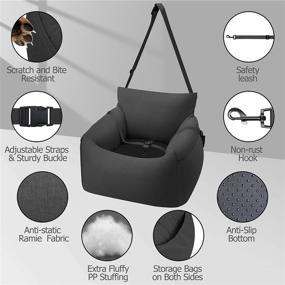 img 2 attached to 🐶 Premium Dog Car Seat for Small Dogs: Pet Booster Seat with Side Pocket Storage, Removable & Washable - Ensuring Ultimate Travel Safety