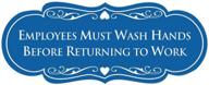 signs bylita designer employees must wash hands before returning to work sign(blue) - medium logo