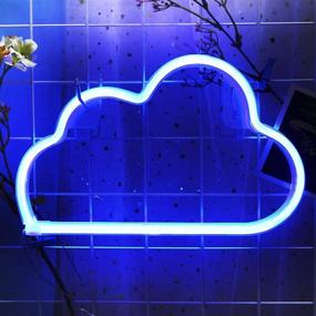 img 3 attached to Iceagle Cloud Neon Signs: Illuminating Wall Decorations for Bedroom and Living Spaces – USB/Battery Powered Neon Lights, Perfect for Christmas, Birthdays, Parties, and Kids Room Décor in Blue