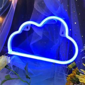 img 4 attached to Iceagle Cloud Neon Signs: Illuminating Wall Decorations for Bedroom and Living Spaces – USB/Battery Powered Neon Lights, Perfect for Christmas, Birthdays, Parties, and Kids Room Décor in Blue