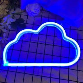 img 1 attached to Iceagle Cloud Neon Signs: Illuminating Wall Decorations for Bedroom and Living Spaces – USB/Battery Powered Neon Lights, Perfect for Christmas, Birthdays, Parties, and Kids Room Décor in Blue