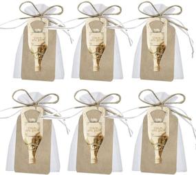 img 4 attached to Rustic Vintage Beer Key Bottle Opener Set - 30 Pcs with Card Tag and Sheer Bag for Beer Wedding Party Favors