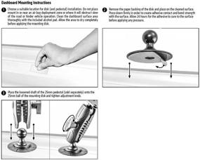 img 1 attached to 🔧 Arkon 70mm Extra Strength VHB Adhesive: Secure 25mm Ball Mount for Car Dashboards - Retail Black