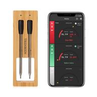 bluetooth wireless meat thermometer - max 164ft range on bbq grill rotisserie oven, smart digital bluetooth meat thermometer - ideal for kitchen stove top grilling, 2 probes included logo