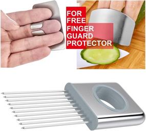 img 3 attached to 🔪 Efficient Stainless Steel Onion Holder Slicer - Ultimate Guide for Vegetable and Meat Cutting - Top Quality Onion Slicer Tools - Kitchen Gadget