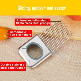 img 2 attached to 🔪 Efficient Stainless Steel Onion Holder Slicer - Ultimate Guide for Vegetable and Meat Cutting - Top Quality Onion Slicer Tools - Kitchen Gadget