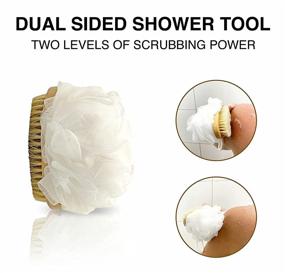 img 3 attached to 🚿 Revitalize Your Shower Routine: Double-Sided Body Brush & Loofah Sponge Scrubber for Exfoliating & Deep Cleansing