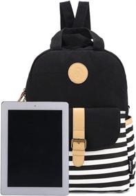 img 3 attached to 🎒 Leaper Canvas Daypack Backpack - Stylish and Functional Shoulder Bag