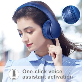 img 1 attached to 🎧 LOBKIN Bluetooth Headphone Over Ear: Stereo Wireless Headset with Microphone, Foldable Design, TF Card MP3 Mode, and FM Radio - Blue