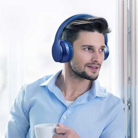 img 3 attached to 🎧 LOBKIN Bluetooth Headphone Over Ear: Stereo Wireless Headset with Microphone, Foldable Design, TF Card MP3 Mode, and FM Radio - Blue