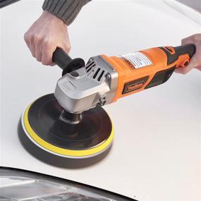 img 2 attached to 🚗 Vonhaus 7-Inch Rotary Polisher, 6 Variable Speeds and Accessory Kit, With 7 Polish/Buff/Smooth/Finish Pads - 10-Amp, 600-3000 RPM for Enhanced Performance on Cars, Boats, Wood, Metal, Tiles, Plastic, and Vehicles